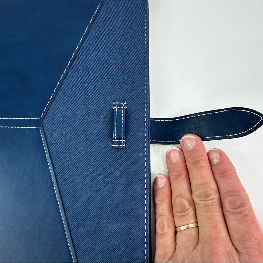 Toplive Navy Blue Padfolio with Clipboard, Tab Closure, Inner Pockets